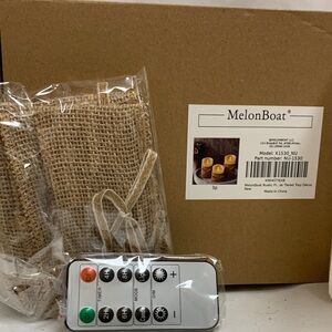 MelonBoat Cream LED Candle Set